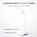 Luminária De Mesa Led Ring Light 5w Touch Dimerizável Usb - Empalux IM05317
