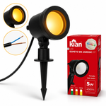 Espeto para Jardim Led Fit 5w Bivolt Preto Luz Âmbar