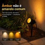 Espeto para Jardim Led Fit 5w Bivolt Preto Luz Âmbar
