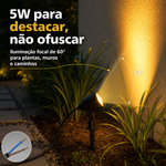 Espeto para Jardim Led Fit 5w Bivolt Preto Luz Âmbar