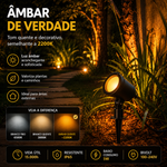 Espeto para Jardim Led Fit 5w Bivolt Preto Luz Âmbar
