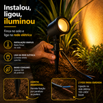 Espeto para Jardim Led Fit 5w Bivolt Preto Luz Âmbar