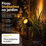 Espeto para Jardim Led Fit 5w Bivolt Preto Luz Âmbar