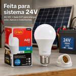 Lâmpada Led 24V E27 8W 6500K Luz Branca G-Light