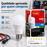 Lâmpada Led 24V E27 8W 6500K Luz Branca G-Light