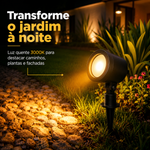 Espeto Para Jardim Led Fit 5w Bivolt Preto Luz Branco Quente