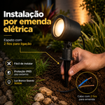 Espeto Para Jardim Led Fit 5w Bivolt Preto Luz Branco Quente