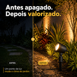 Espeto Para Jardim Led Fit 5w Bivolt Preto Luz Branco Quente