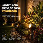 Espeto Para Jardim Led Fit 5w Bivolt Preto Luz Branco Quente