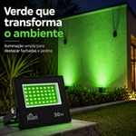 Projetor Refletor Led 30w Luz Verde Bivolt Kian