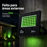Projetor Refletor Led 30w Luz Verde Bivolt Kian