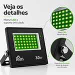 Projetor Refletor Led 30w Luz Verde Bivolt Kian