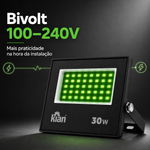 Projetor Refletor Led 30w Luz Verde Bivolt Kian