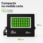 Projetor Refletor Led 30w Luz Verde Bivolt Kian