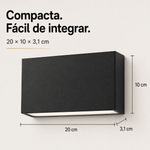 Arandela LED Voky Externo IP65 8W 3000K Bivolt Preto - Nordecor 6695