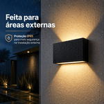 Arandela LED Voky Externo IP65 8W 3000K Bivolt Preto - Nordecor 6695