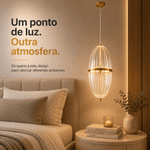 Pendente Led Miza Oli 12W 2700K Bivolt Ouro - Nordecor 2955