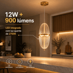 Pendente Led Miza Oli 12W 2700K Bivolt Ouro - Nordecor 2955