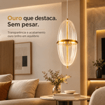 Pendente Led Miza Oli 12W 2700K Bivolt Ouro - Nordecor 2955