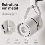 Spot de Trilho Classic Recuado Par30 Branco - Nordecor 6318