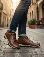 Sapatênis Masculino Ferricelli Azera Couro 45 Ao 48