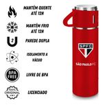 Garrafa Brasfoot Com 3 Canecas São Paulo 420 Ml Cod. 16632