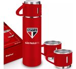 Garrafa Brasfoot Com 3 Canecas São Paulo 420 Ml Cod. 16632