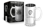 Caneca Brasfoot Vidro Metal Corinthians 480ml Cod: 16589
