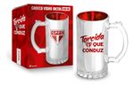 Caneca Brasfoot Vidro Metal São Paulo 480ml Cod. 16587