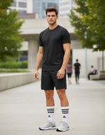 Kit Meia adidas Cano Alto 3 Listras C/ 3 Pares