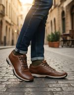 Sapatênis Masculino Ferricelli Azera Couro 45 Ao 48