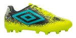 Chuteira Umbro Cosmic Jr Campo Limao/azul/preto Cod: 15976