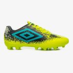 Chuteira Umbro Cosmic Jr Campo Limao/azul/preto Cod: 15976