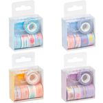 Kit Mini Dispenser + 5 Fita Adesiva Washi Tape BRW -  Colorida Tom Pastel