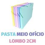 Pasta Meio Ofício Lombo 2,5cm Dello com Aba Elástico Tom Pastel Serena