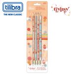 Kit 4 Lápis com Borracha Tilibra - Be Nice, Gypsy, Doodle