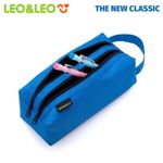 Estojo Duplo Retangular com Alça Leo&Leo Carbon - Preto, Rosa e Azul