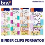 Binder Clip Fofo BRW Formatos Rose Gold - Tom Pastel - Rainbow - Gato, Coração, Unicórnio, Urso, Nuvem, Estrela, Flaming