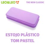 Estojo Plástico Leo&Leo Tom Pastel Retangular com Divisórias