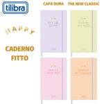 Caderno Tilibra Happy Sem Pauta Fitto Capa Dura - Estilo Moleskine - 80 Folhas