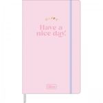 Caderno Tilibra Happy Sem Pauta Fitto Capa Dura - Estilo Moleskine - 80 Folhas