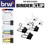 Binder Clipes para Papel BRW - Com Suporte para Lápis e Caneta - Preto e Branco