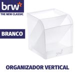 Organizador Multiuso BRW Vertical de Plástico - 3 Compartimentos Largo - Preto, Branco, Rosa e Verde