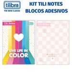 Kit Bloco Adesivo Notas e Marcador de Páginas Tilibra Be Nice ou Soho Decorada - Pontilhado, Pautado, Checklist e Quadri