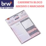 Caderneta de Bloco Notas Adesivas BRW Coração - 6 Blocos x 25 Folhas