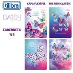 Caderneta Tilibra Daisy Capa Flexível Grampeada - 32 Folhas - Borboletas