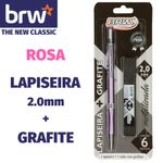 Kit Lapiseira BRW 2.0mm + Grafite Cores Metalizadas - Prata, Dourada, Azul e Rosa