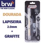 Kit Lapiseira BRW 2.0mm + Grafite Cores Metalizadas - Prata, Dourada, Azul e Rosa