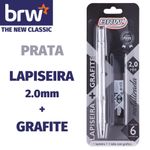 Kit Lapiseira BRW 2.0mm + Grafite Cores Metalizadas - Prata, Dourada, Azul e Rosa