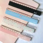 Régua Estampada Fofa BRW 15cm - Coração, Poá, Tom Pastel